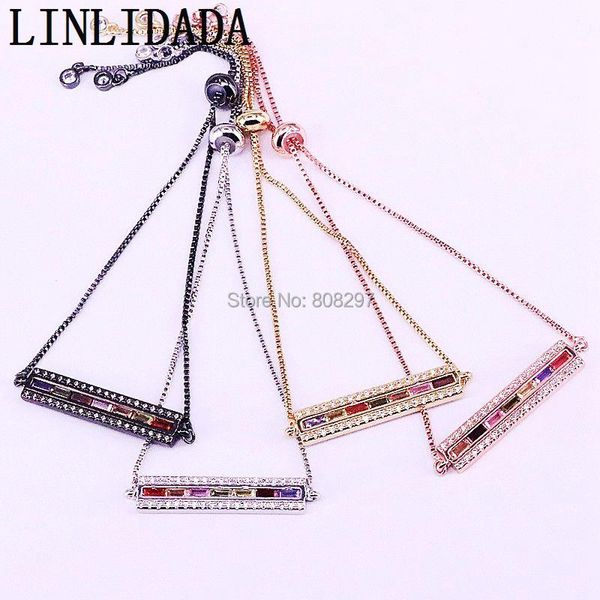 link, chain 10pcs hight quality rainbow cz cubic zirconia micro pave rectangle bar connector bracelets for women, Black
link, chain 10pcs hight quality rainbow cz cubic zirconia micro pave rectangle bar connector bracelets for women, Black