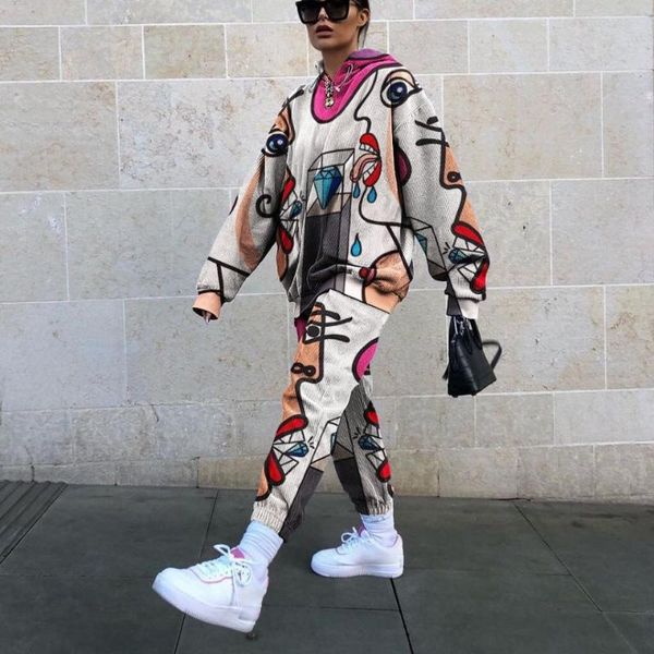 women's two piece pants women 's suit spring and autumn european american youth hooded long sleeve pullover fashion printing leisu, White
women's two piece pants women 's suit spring and autumn european american youth hooded long sleeve pullover fashion printing leisu, White