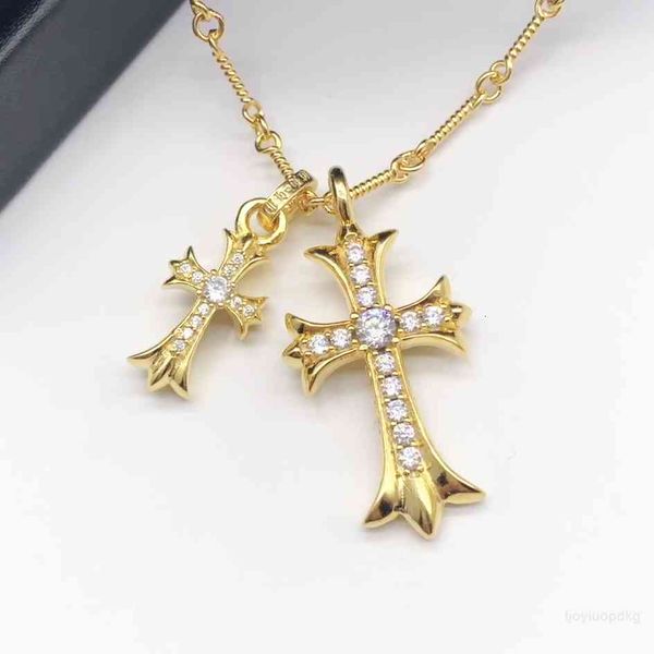 luxury designer chrome/hearts croix necklace double cross gold plated hip hop s925 silver couple necklace, Red;brown
luxury designer chrome/hearts croix necklace double cross gold plated hip hop s925 silver couple necklace, Red;brown
