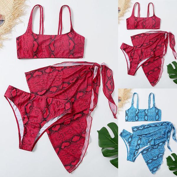 women's swimwear bikini three piece snake skirt swimsuit 2021 summer sports swimming spring wome, White;black
women's swimwear bikini three piece snake skirt swimsuit 2021 summer sports swimming spring wome, White;black