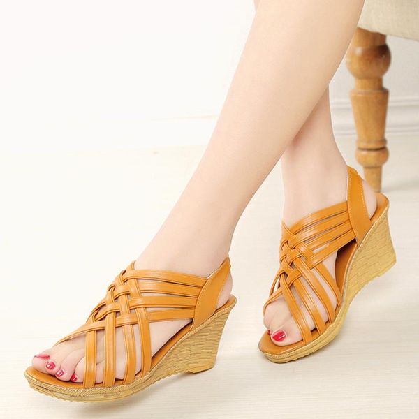 women mid heels hollow out elastic band fish mouth gladiator wedge platform shoes 2021 fashion summer ladies boho sandals, Black
women mid heels hollow out elastic band fish mouth gladiator wedge platform shoes 2021 fashion summer ladies boho sandals, Black