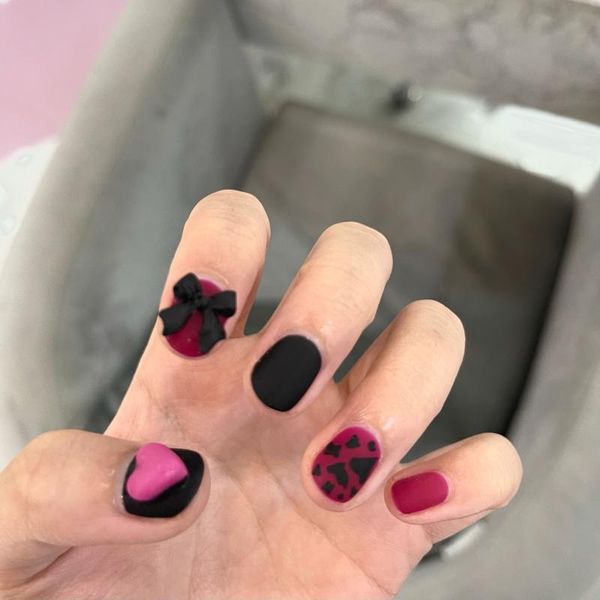 false nails 24pcs short fake black bow decor french coffin piece cute heart full cover for diy nail salon cin6 899, Red;gold
false nails 24pcs short fake black bow decor french coffin piece cute heart full cover for diy nail salon cin6 899, Red;gold