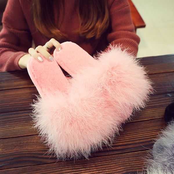 cute plush ostrich feather female shoes comfortable soft bottom cotton slipper flat heel warm home slides sandals slippers, Black
cute plush ostrich feather female shoes comfortable soft bottom cotton slipper flat heel warm home slides sandals slippers, Black
