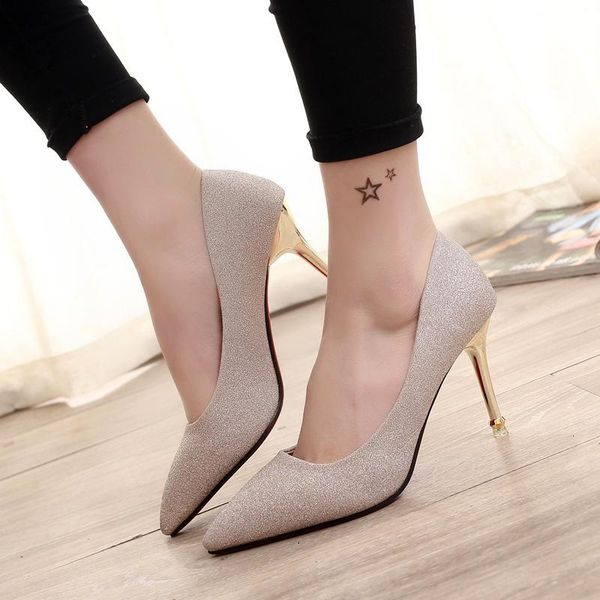 dress shoes women fashion pointed toe pumps patent leather high heels boat wedding women's office for ladies, Black
dress shoes women fashion pointed toe pumps patent leather high heels boat wedding women's office for ladies, Black