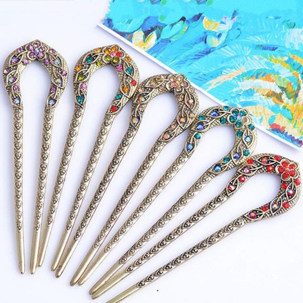 hair accessories 1 pcs vintage exquisite flower rhinestone stick bronze u shape hairpin for women girl fashion styling tool headwear
hair accessories 1 pcs vintage exquisite flower rhinestone stick bronze u shape hairpin for women girl fashion styling tool headwear