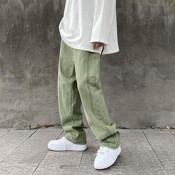 men's jeans hip hop neutral streetwear loose straight jean pants girl trousers sweethearts outfit casual denim, Blue
men's jeans hip hop neutral streetwear loose straight jean pants girl trousers sweethearts outfit casual denim, Blue