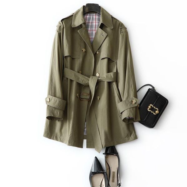 women's trench coats start work in spring 20 short-height look at it mid-length waist hugging waistband coat, Tan;black
women's trench coats start work in spring 20 short-height look at it mid-length waist hugging waistband coat, Tan;black