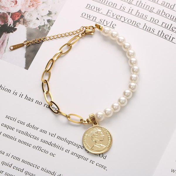 link, chain jewelry european and american jewelrytitanium steel gold link bracelet for women no fade pearl wholesale, Black
link, chain jewelry european and american jewelrytitanium steel gold link bracelet for women no fade pearl wholesale, Black
