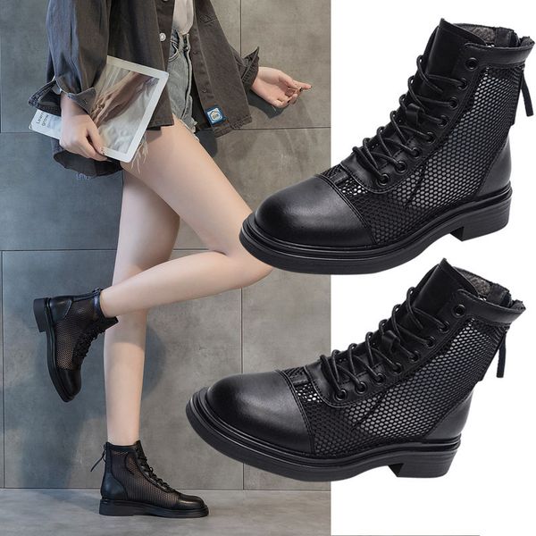 mh cool boots spring and summer 2021 thin cut out british style breathable mh martin women, Black
mh cool boots spring and summer 2021 thin cut out british style breathable mh martin women, Black