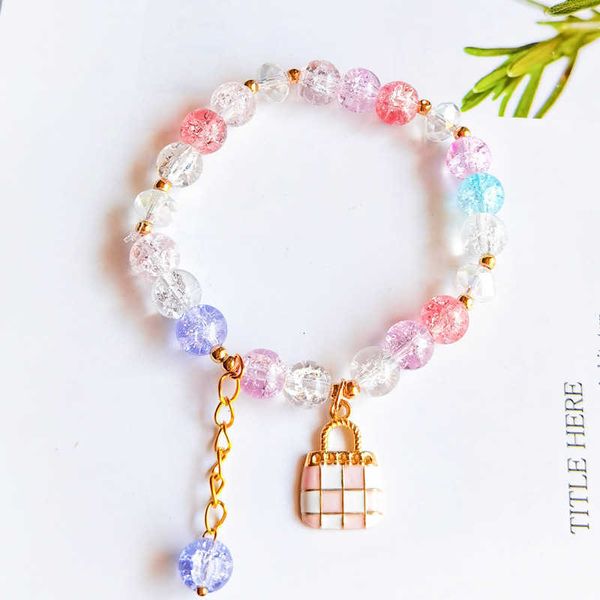 spring and summer pop women's multi pendant small frh friend 8mm color crack glass bracelet, Golden;silver
spring and summer pop women's multi pendant small frh friend 8mm color crack glass bracelet, Golden;silver