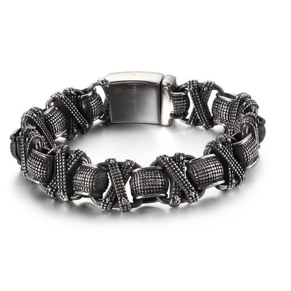 link, chain retro style bracelet men's unique engrave cuban link stainless steel men carving bracelets bangle fashion jewelry vintage, Black
link, chain retro style bracelet men's unique engrave cuban link stainless steel men carving bracelets bangle fashion jewelry vintage, Black