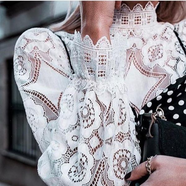 summer white lace and womens shirts cut out kimono translucent horn long sleeve slim elegant
summer white lace and womens shirts cut out kimono translucent horn long sleeve slim elegant