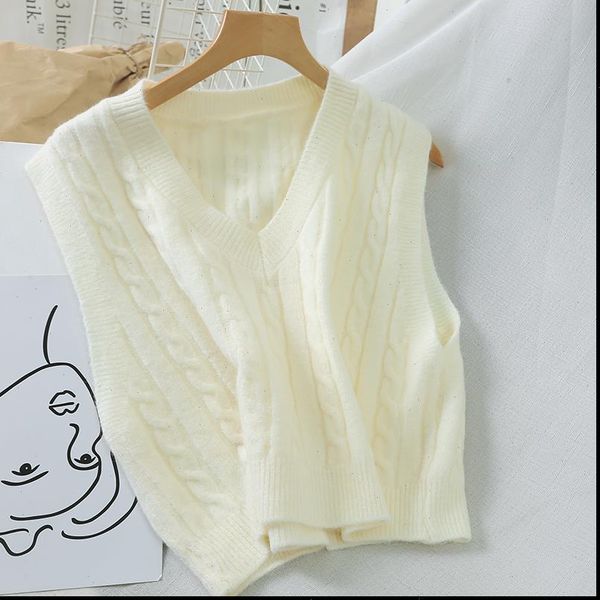 womens sweater winter women knitted outerwear vest v neck pullovers female sleeveless spiral pattern for velvet, White;black
womens sweater winter women knitted outerwear vest v neck pullovers female sleeveless spiral pattern for velvet, White;black