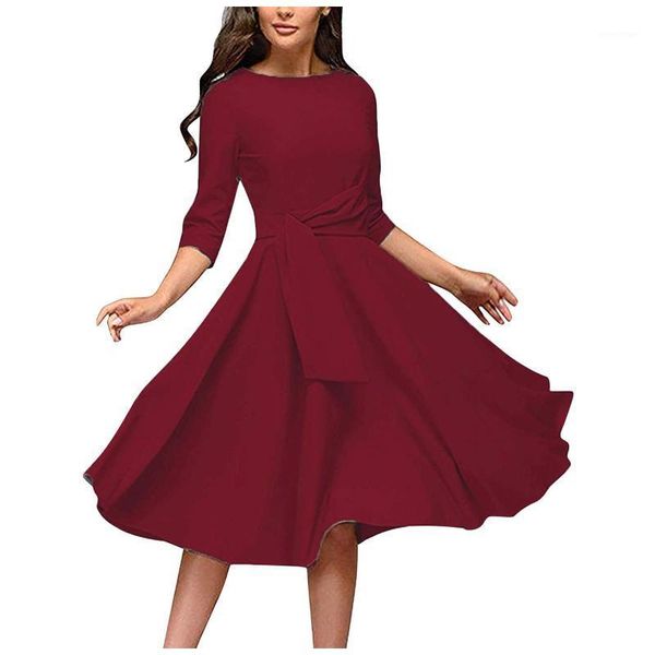 casual dresses vintage elegant party dress women's solid color round neck 3/4 sleeve swing midi a-line ladies elegance ruched, Black;gray
casual dresses vintage elegant party dress women's solid color round neck 3/4 sleeve swing midi a-line ladies elegance ruched, Black;gray