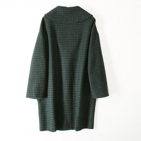 women's wool & blends style preppy horn button plaid coat women korean loose casual outerwear vintage turn-down collar long jacket fema, Black
women's wool & blends style preppy horn button plaid coat women korean loose casual outerwear vintage turn-down collar long jacket fema, Black