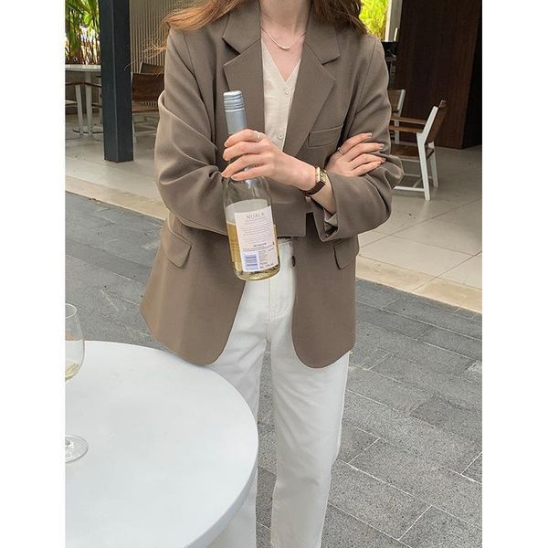 women's suits & blazers tg lapel single breasted blazer for women 2021 spring korean loose split casual coat 13373, White;black
women's suits & blazers tg lapel single breasted blazer for women 2021 spring korean loose split casual coat 13373, White;black