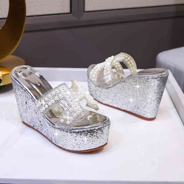 sandals peep toe sequins rhinestones slides woman shoes new wedge casual gold silver shiny pearl high-end women's slippers 6fe7, Black
sandals peep toe sequins rhinestones slides woman shoes new wedge casual gold silver shiny pearl high-end women's slippers 6fe7, Black