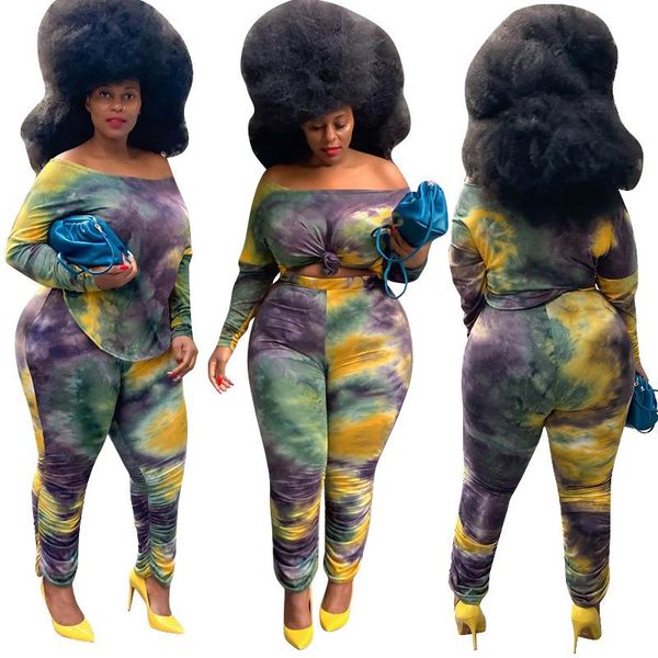 plus size tracksuits women tie-dye printing two piece sets 2021 spring slash neck loose t-shirts + skinny pants outfits mh846, Black
plus size tracksuits women tie-dye printing two piece sets 2021 spring slash neck loose t-shirts + skinny pants outfits mh846, Black