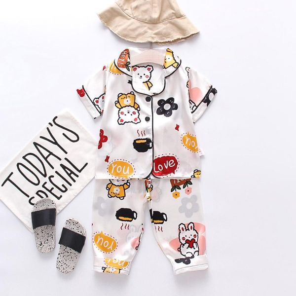 pajamas telotuny kids baby boy girls letter cartoon sets short sleeve fake silk home pijamas+long pants summer sleepwear outfits, Blue;red
pajamas telotuny kids baby boy girls letter cartoon sets short sleeve fake silk home pijamas+long pants summer sleepwear outfits, Blue;red