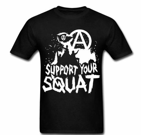 support your squat anarchy anarchist revolution graphic shirt t-shirt, White;black
support your squat anarchy anarchist revolution graphic shirt t-shirt, White;black