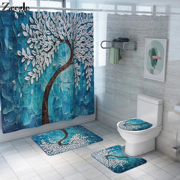 bath mats zeegle floral pattern printed bathroom mat set with waterproof shower curtain u-shaped toilet rug and anti-slip foot 
bath mats zeegle floral pattern printed bathroom mat set with waterproof shower curtain u-shaped toilet rug and anti-slip foot