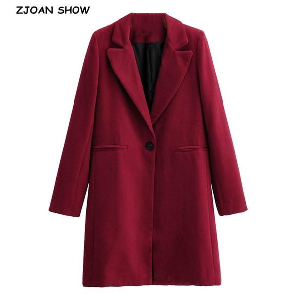 winter wine red woolen blends coat one button notched collar long sleeve knee length ol trench outerwear women's wool &, Black
winter wine red woolen blends coat one button notched collar long sleeve knee length ol trench outerwear women's wool &, Black