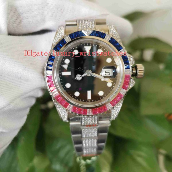 gm men wristwatches 116759 40mm stainless steel diamond black dial diamond border sapphire glass eta 2836 movement mechanical automatic mens, Slivery;brown
gm men wristwatches 116759 40mm stainless steel diamond black dial diamond border sapphire glass eta 2836 movement mechanical automatic mens, Slivery;brown