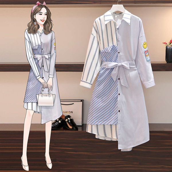 casual dresses dress fall large women's clothing age reduction fat sister cover belly show thin waist stitching striped shirt smart o9j, Black;gray
casual dresses dress fall large women's clothing age reduction fat sister cover belly show thin waist stitching striped shirt smart o9j, Black;gray