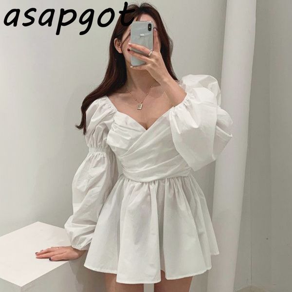dresses chic korean spring deep v neck cross slim puff long sleeve white pleated dress women mini vestido de mujer retro 210429, Black;gray
dresses chic korean spring deep v neck cross slim puff long sleeve white pleated dress women mini vestido de mujer retro 210429, Black;gray