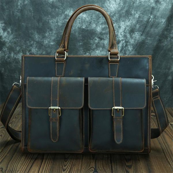 briefcases nesitu highend vintage a4 brown thick genuine crazy horse leather office men briefcase portfolio 14'' lapmessenger bag
briefcases nesitu highend vintage a4 brown thick genuine crazy horse leather office men briefcase portfolio 14'' lapmessenger bag