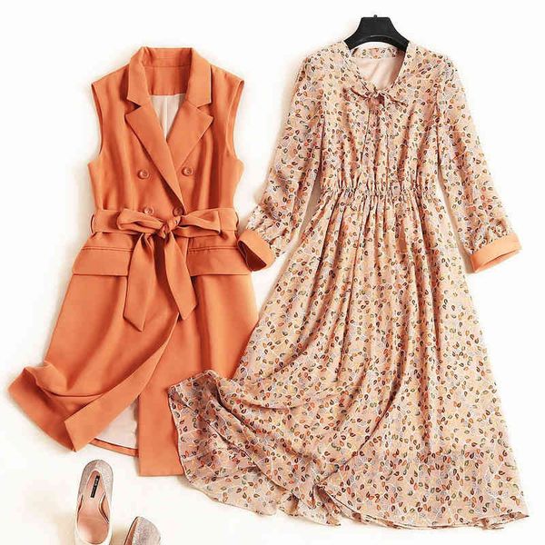 two piece dress fall elegant lady female fashion designer manga long chiffon print dress and engraved vest 2 piece assembly csvx, White
two piece dress fall elegant lady female fashion designer manga long chiffon print dress and engraved vest 2 piece assembly csvx, White