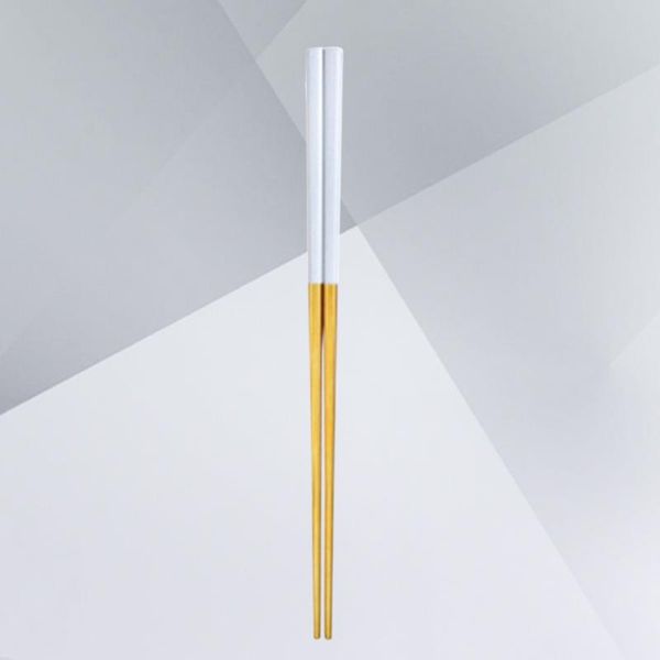 chopsticks a pair of 23cm stainless steel plating ultra lightweight square anti-slip (white and golden)
chopsticks a pair of 23cm stainless steel plating ultra lightweight square anti-slip (white and golden)