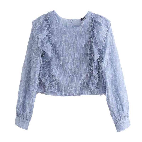 women's knits & tees elegant women blue faux fur shirts fashion ladies o-neck ruffles sweet female streetwear button blouse c, White
women's knits & tees elegant women blue faux fur shirts fashion ladies o-neck ruffles sweet female streetwear button blouse c, White