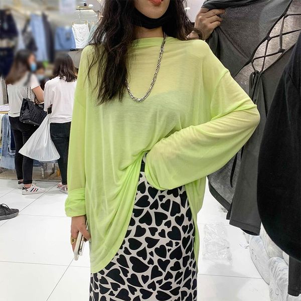 women's t-shirt 2021 fashion summer women sun protection clothing long sleeve o-neck backless solid color medium-long female, White
women's t-shirt 2021 fashion summer women sun protection clothing long sleeve o-neck backless solid color medium-long female, White