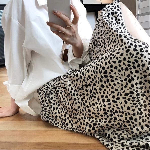 women skirt a line leopard print summer stretch high waist long casual faldas jupe femme saia satin skirts, Black
women skirt a line leopard print summer stretch high waist long casual faldas jupe femme saia satin skirts, Black