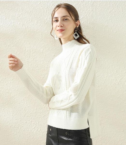 women's sweaters 2021 fashion winter turtleneck woman sweater thicken knit women b144, White;black
women's sweaters 2021 fashion winter turtleneck woman sweater thicken knit women b144, White;black