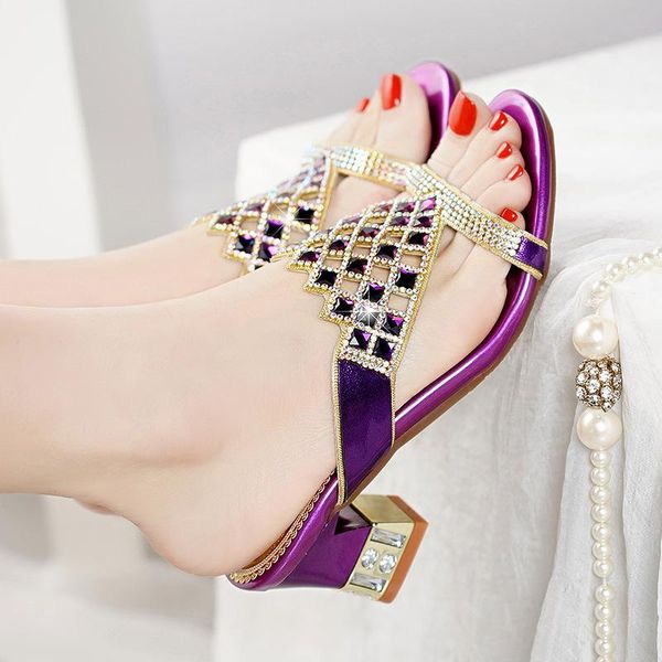 slippers 2021 summer women leather open toe thick high heels sandals fashion comfortable diamond mules shoes for ladies, Black
slippers 2021 summer women leather open toe thick high heels sandals fashion comfortable diamond mules shoes for ladies, Black