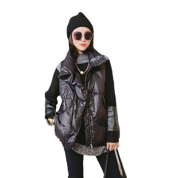 women's vests 2021winter women jacket down cotton vest female parka mid long warm external wear loose waistcoat coatr1344, Black;white
women's vests 2021winter women jacket down cotton vest female parka mid long warm external wear loose waistcoat coatr1344, Black;white