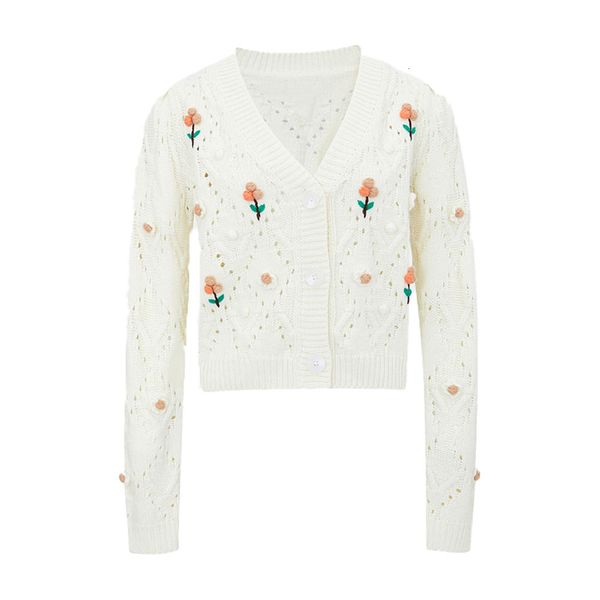 women's sweaters female spring casual skin ball single long sleeve line with flower-embroidered neckline cardigan knitted or crocheted, White;black
women's sweaters female spring casual skin ball single long sleeve line with flower-embroidered neckline cardigan knitted or crocheted, White;black