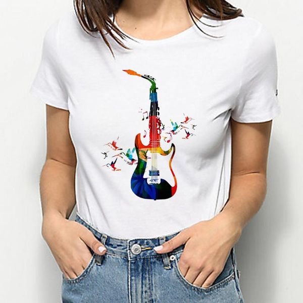 women's t-shirt women creative musical note t shirts guitar plus size ulzzang fashion ropa tumblr mujer vogue harajuku well being stree, White 
women's t-shirt women creative musical note t shirts guitar plus size ulzzang fashion ropa tumblr mujer vogue harajuku well being stree, White