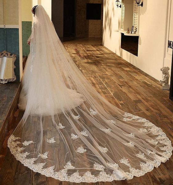 bridal veils 2021 3m two layers veil cathedral lace appliques edge bling sequins wedding ivory with comb accessories, Black
bridal veils 2021 3m two layers veil cathedral lace appliques edge bling sequins wedding ivory with comb accessories, Black