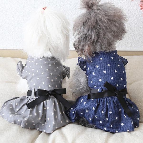 dog apparel blue gray star summer clothes thin coat for girl cotton dresses with cute bow poodle yorkshire terrier puppy drop
dog apparel blue gray star summer clothes thin coat for girl cotton dresses with cute bow poodle yorkshire terrier puppy drop