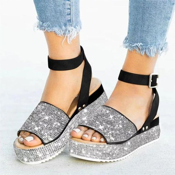 sandals women crystal platform sandal 2021 woman bling buckle metal shoes summer female wedges ladies beach footwear slides plus size 43, Black
sandals women crystal platform sandal 2021 woman bling buckle metal shoes summer female wedges ladies beach footwear slides plus size 43, Black