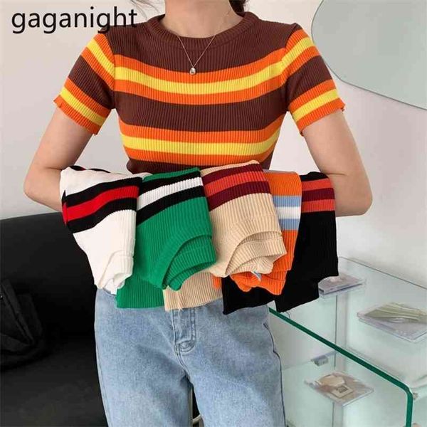 knitted women short sleeve slim o neck t shirt cotton streetwear summer striped basic casual crop femme 210601, White
knitted women short sleeve slim o neck t shirt cotton streetwear summer striped basic casual crop femme 210601, White