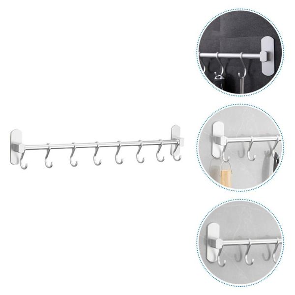 1pc kitchen hanging rod with movable hooks wall-mounted storage rack row hook & organization
1pc kitchen hanging rod with movable hooks wall-mounted storage rack row hook & organization