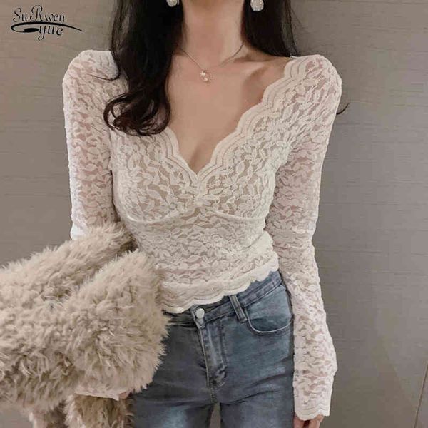 autumn winter wave shape v-neck base blouse women sweet hollow lace slim all-match expose clavicle white 12255 210521
autumn winter wave shape v-neck base blouse women sweet hollow lace slim all-match expose clavicle white 12255 210521