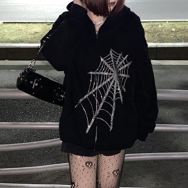 women's hoodies & sweatshirts y2k fashion vintage oversize hooded jacket women/men outwear zipper e-girl long sleeve hip hop streetwear, Black
women's hoodies & sweatshirts y2k fashion vintage oversize hooded jacket women/men outwear zipper e-girl long sleeve hip hop streetwear, Black
