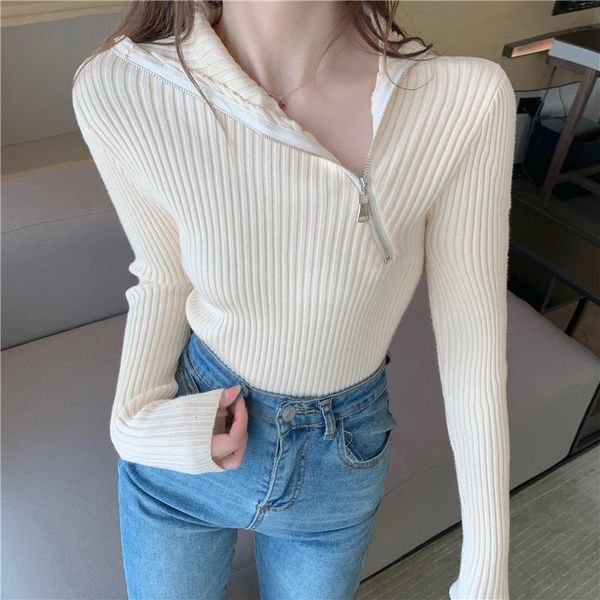 women's sweaters lucyever zipper turtleneck sweater womens winter thicken slim fit bottoming pullovers woman vintage solid jumpers muje, White;black
women's sweaters lucyever zipper turtleneck sweater womens winter thicken slim fit bottoming pullovers woman vintage solid jumpers muje, White;black