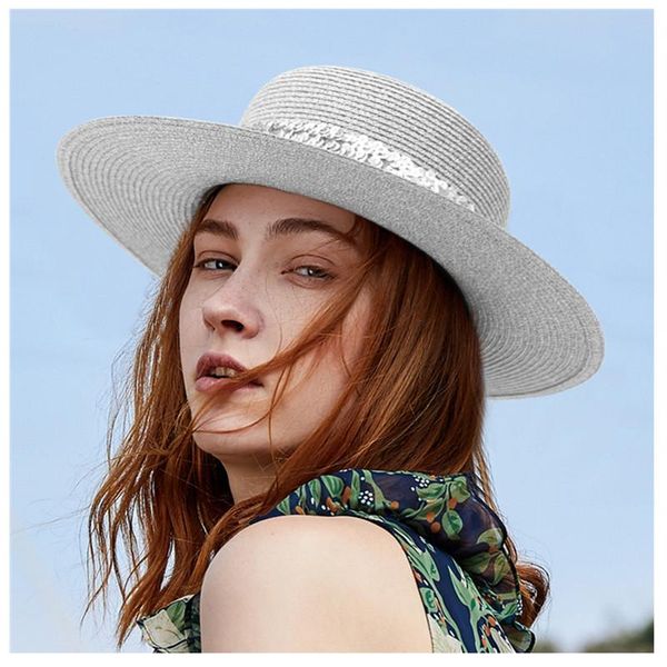 wide brim hats women straw sun classic silver sequins beach hat panama men uv protection cap chapeau femme 2021, Blue;gray
wide brim hats women straw sun classic silver sequins beach hat panama men uv protection cap chapeau femme 2021, Blue;gray