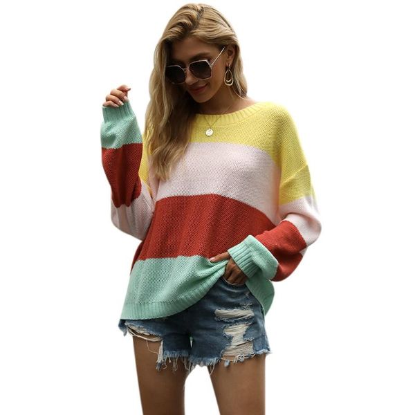 women's sweaters 2021 spring striped women sweater o neck oversized girls long sleeve knitted pullover basic soft clothing ladies kore, White;black
women's sweaters 2021 spring striped women sweater o neck oversized girls long sleeve knitted pullover basic soft clothing ladies kore, White;black